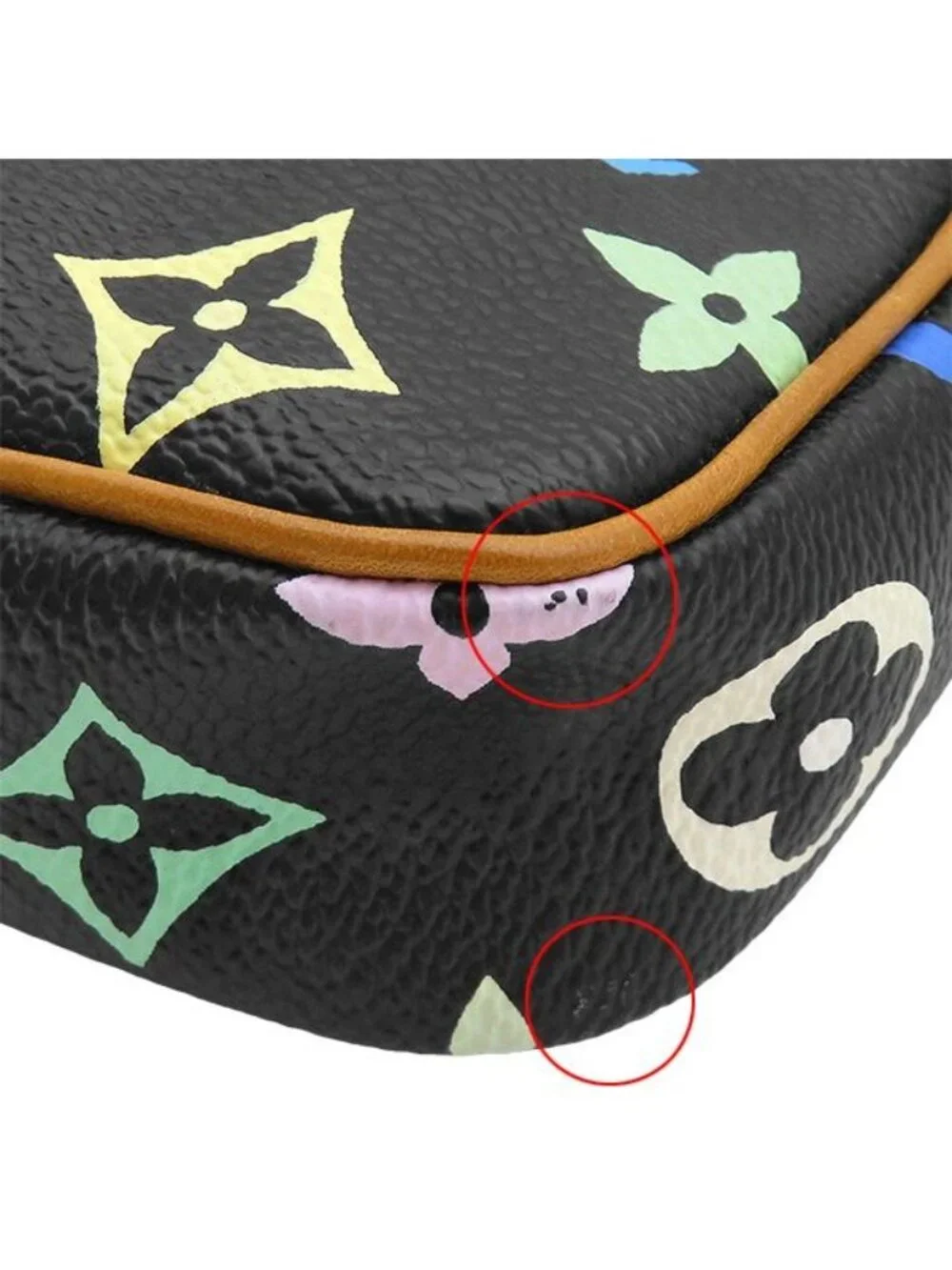 Louis Vuitton Pouch Pochette Accessoires Monogram Canvas Multicolor Noir Gold